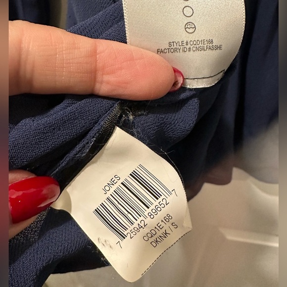 BCBG MAX AZRIA S Navy Blue Tunic Top Dress Rayon Crepe Relaxed R $198 - Picture 6 of 12